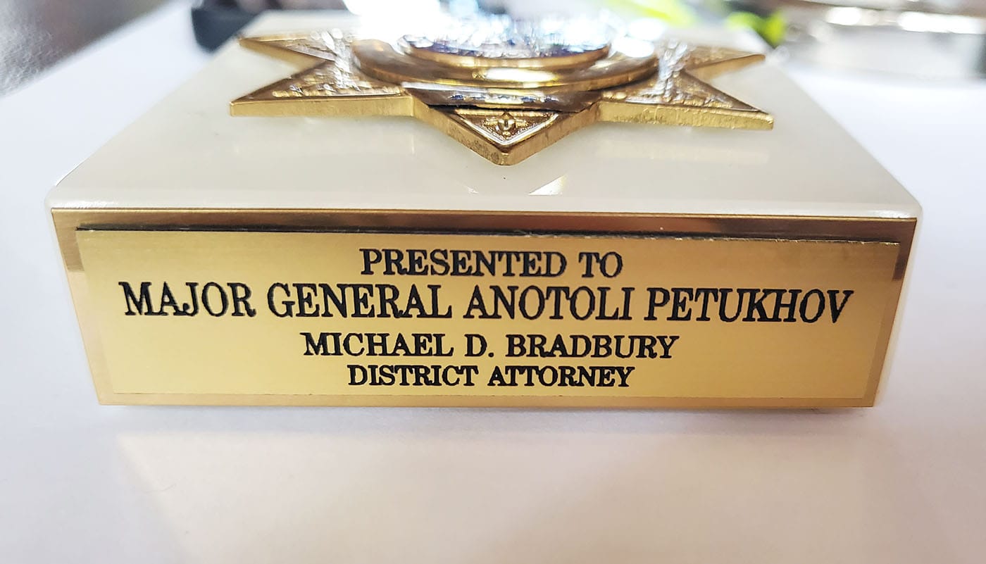 Anatoly Petukhov Awarded By District Attorney